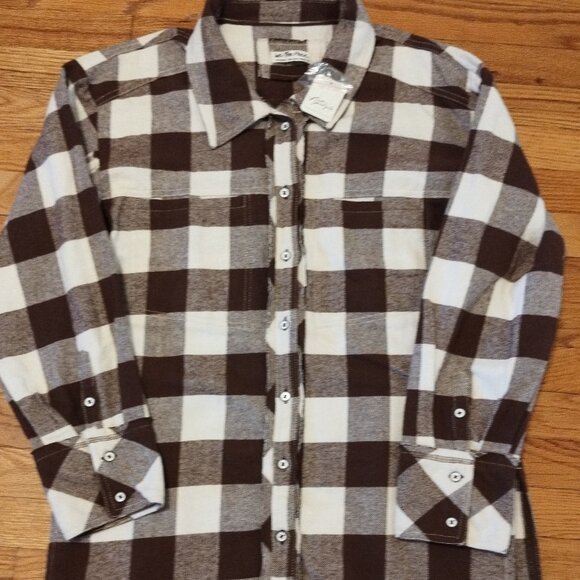Free People We the Free So Long Summer Plaid Top XS NWT Chocolate Brown - Picture 2 of 7